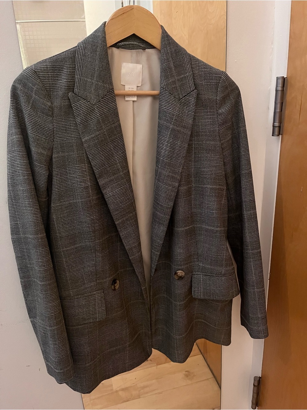 H&M Gray Plaid Women's Blazer XXS